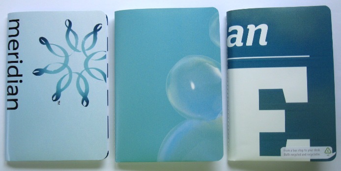 Recycled Adshel poster stationery kindly commissioned by Meridian Energy